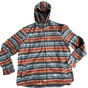 LL Bean Signture Men’s Chamois Shirt XXL Striped Long Sleeve Hooded